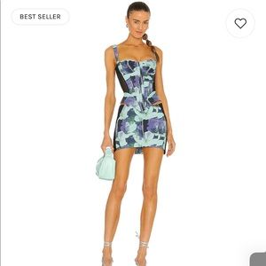 Miaou Deville Corset & skirt in Azul Print